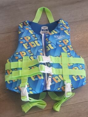 Speedo Blue & Neon Green Kids Swim Vest